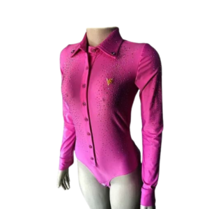 BODY MAVOLLE ROSA STRASS MANGA LONGA