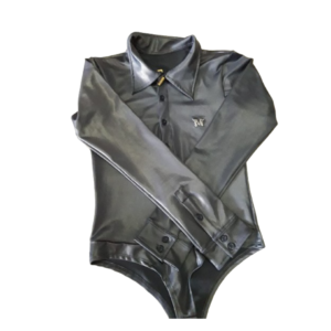 BODY SELVAGEM MANGA LONGA AZUL METALIZADO