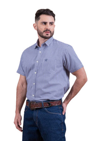 CAMISA AZUL MANGA CURTA TXC