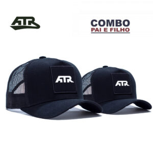 Combo Pai e Filho Boné ATR Sport Brand Preto
