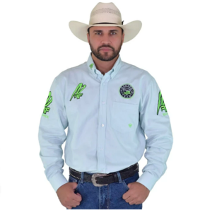 Camisa Radade Rr Manga Longa Bordada Branca Masculina Social
